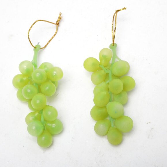 Artificial Mini Grape Clusters Green Rubber Ornament Holiday Fall Tree Wreath x2 - Picture 4 of 6